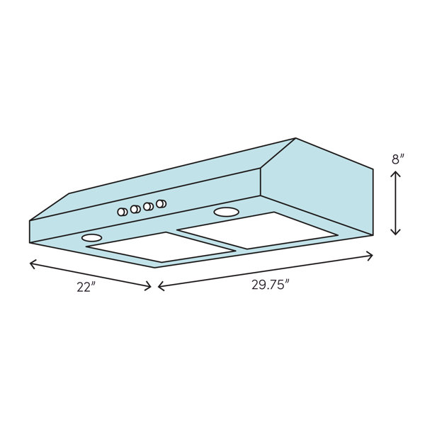 Hauslane 30" 750 CFM Ducted Under Range Hood in Stainless Steel